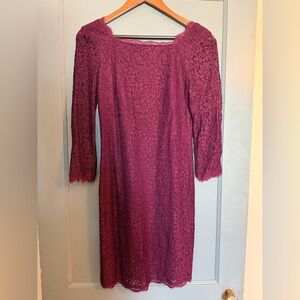 Adrianna Papell Lace Long Sleeve Dress